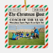 Custom Christmas Coach Gift Sports Newspaper Coach Keramisch Ornament (Voorkant)