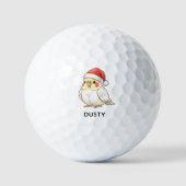 Custom Christmas Cockatiel Wearing Santa Hat Golfballen (Voorkant)