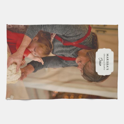 Custom Christmas Cookie Baking Crew Personalized Theedoek (Horizontaal)