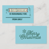 Custom Christmas Coupon Card Redeemable Gift  Informatiekaartje (Voorkant / Achterkant)