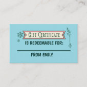 Custom Christmas Coupon Card Redeemable Gift  Informatiekaartje (Voorkant)