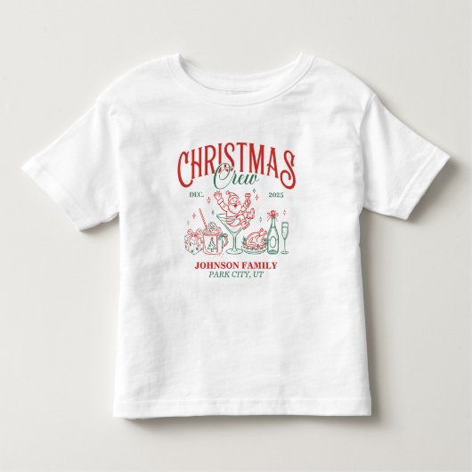 Custom Christmas Crew Matching Family Group Kinder Shirts (Voorkant)