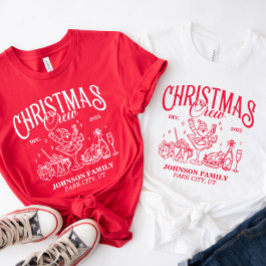 Custom Christmas Crew Matching Family Group T-shirt