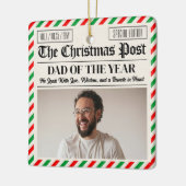 Custom Christmas Dad Gift, Fun Dad Newspaper Keramisch Ornament (Links)