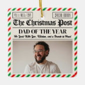 Custom Christmas Dad Gift, Fun Dad Newspaper Keramisch Ornament (Voorkant)