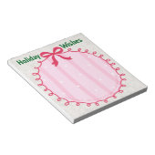 Custom Christmas Doodle Holiday Message Notitieblok (Schuin)
