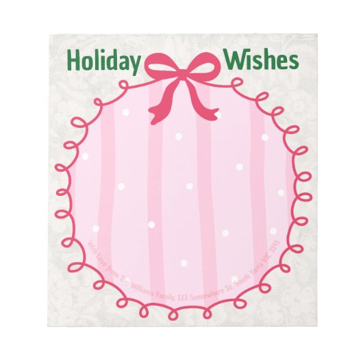 Custom Christmas Doodle Holiday Message Notitieblok (Voorkant)