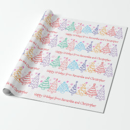 Custom Christmas Doodle Modern Minimal Fun Festive Cadeaupapier