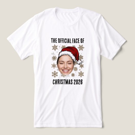 Custom Christmas Face Design Tri-Blend Shirt (Design voorkant)
