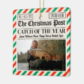Custom Christmas Fishing Gift, Newspaper Fisherman Keramisch Ornament (Links)