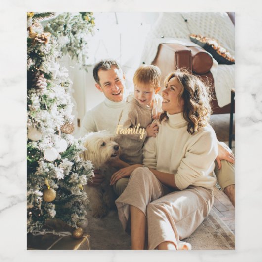 Custom Christmas Food & Drink Editable Labels Set Wijn Etiket (Enkel label)