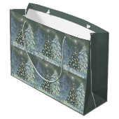 Custom Christmas Gift Bag Winter Forest Scene Groot Cadeauzakje (Achterkant Gekanteld)
