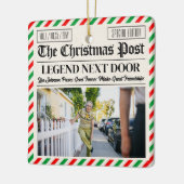 Custom Christmas Gift for Neighbour Fun Newspaper Keramisch Ornament (Links)