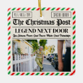 Custom Christmas Gift for Neighbour Fun Newspaper Keramisch Ornament (Voorkant)