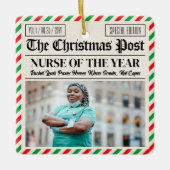 Custom Christmas Gift for Nurse, Nurse Newspaper Keramisch Ornament (Voorkant)