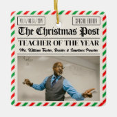 Custom Christmas Gift for Teacher Newspaper Keramisch Ornament (Voorkant)