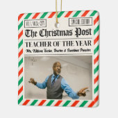 Custom Christmas Gift for Teacher Newspaper  Keramisch Ornament (Links)