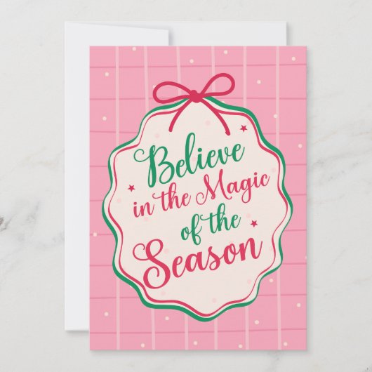 Custom Christmas Greeting Card with Photo Feestdagenkaart (Voorkant)