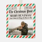 Custom Christmas Hunter Gift Newspaper Outdoorsman Keramisch Ornament (Links)