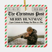Custom Christmas Hunter Gift Newspaper Outdoorsman Keramisch Ornament (Voorkant)