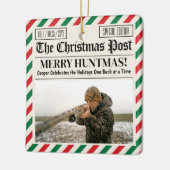 Custom Christmas Hunter Gift Newspaper Outdoorsman Keramisch Ornament (Links)