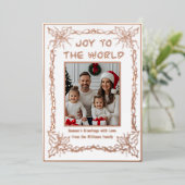 Custom Christmas Kaart Sjabloon 2 Foto's Vakantie (Staand Voorkant)