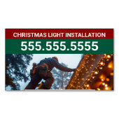 Custom Christmas Light Installatie Bedrijf Magnetisch Visitekaartje (Voorkant)