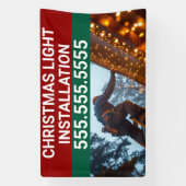 Custom Christmas Light Installatie Bedrijf Spandoek (Verticaal)