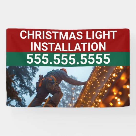 Custom Christmas Light Installatie Bedrijf Spandoek (Horizontaal)