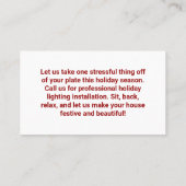 Custom Christmas Light Installatie Bedrijf Visitekaartje (Achterkant)