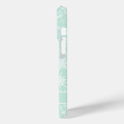 Custom Christmas Mint Groene en Witte Sneeuwvlokke Case-Mate iPhone Case (Achterkant / Links)