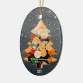 Custom Christmas Modern Elegant Quote Keramisch Ornament (Links)