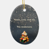 Custom Christmas Modern Elegant Quote Keramisch Ornament (Achterkant)