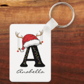 Custom Christmas Monogram Keychain for Coworkers (Achterkant)