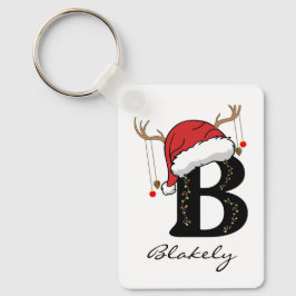 Custom Christmas Monogram Keychain for Friends