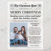Custom Christmas Newspaper Card, Christmas Photo Feestdagenkaart (Voorkant)
