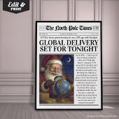 Custom Christmas Newspaper Decor, Funny Christmas Poster