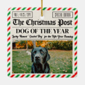 Custom Christmas Newspaper Decor, Gift for Dog  Keramisch Ornament (Achterkant)