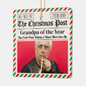 Custom Christmas Newspaper for Grandpa or Grandma Keramisch Ornament (Links)
