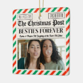 Custom Christmas Newspaper Friend Gift for Besties Keramisch Ornament (Links)