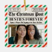Custom Christmas Newspaper Friend Gift for Besties Keramisch Ornament (Voorkant)