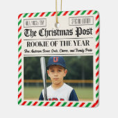 Custom Christmas Newspaper Rookie of the Year Keramisch Ornament (Links)