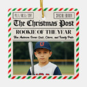 Custom Christmas Newspaper Rookie of the Year Keramisch Ornament (Voorkant)