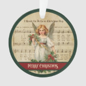 Custom Christmas Ornament Retro Angel Celebration (voorkant)