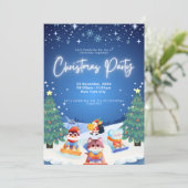 Custom Christmas Party Invitation Kaart - Feesteli (Staand voorkant)