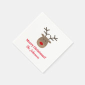 Custom Christmas party napkins with cute reindeer Servetten (Hoek)