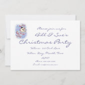 Custom Christmas Party Nodig Vogel Winter Bessen Kaart (Achterkant)