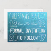 Custom Christmas Party Save The Date Frozen Ice Aankondigingskaart (Voorkant / Achterkant)