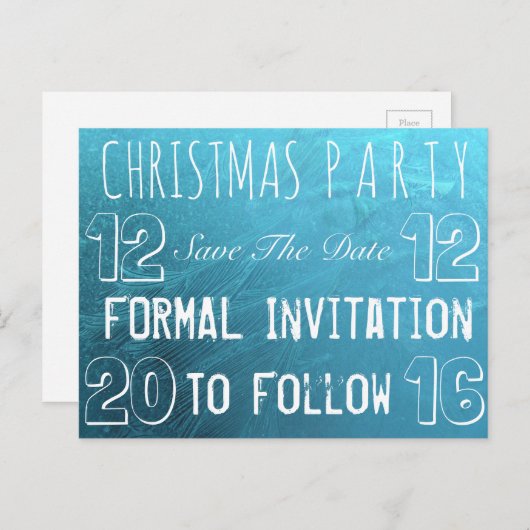 Custom Christmas Party Save The Date Frozen Ice Aankondigingskaart (Voorkant / Achterkant)