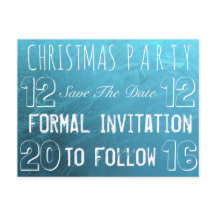 Custom Christmas Party Save The Date Frozen Ice